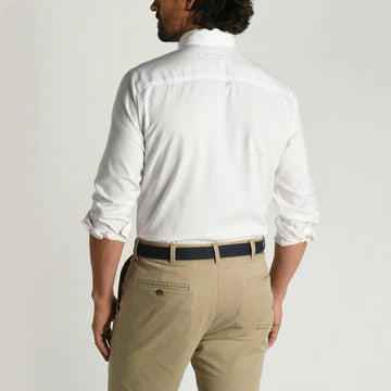 Cotton Oxford Sport Shirt Morris Solid WHITE