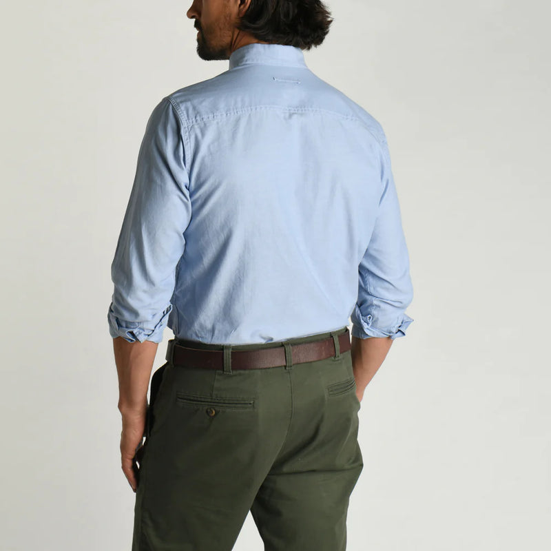 Cotton Oxford Sport Shirt Morris Solid BLUE
