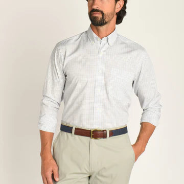 Performance Poplin Sport Shirt Creswell Tattersall Purple Heather