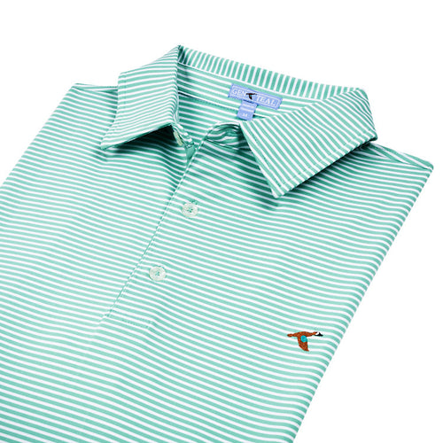 FERN CLUBHOUSE STRIPE PERFORMANCE POLO