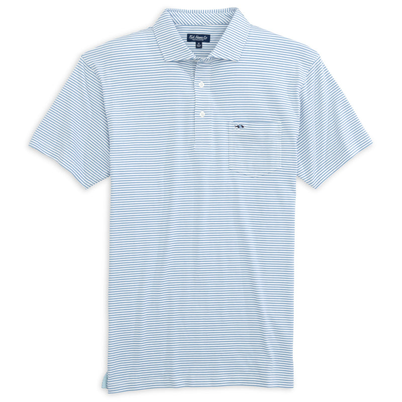 Pamlico Stripe Polo Mystic Blue