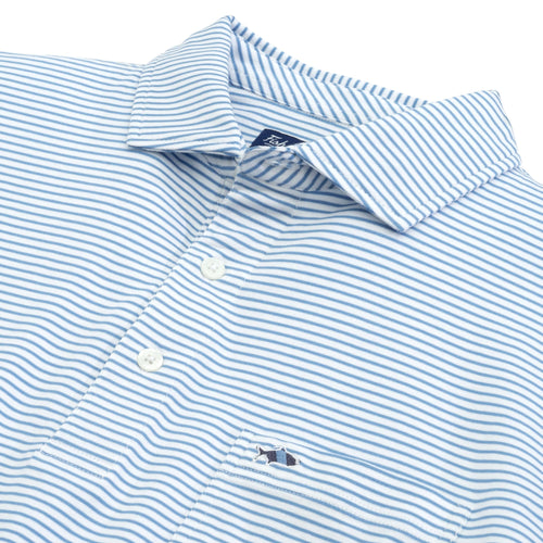 Pamlico Stripe Polo Mystic Blue