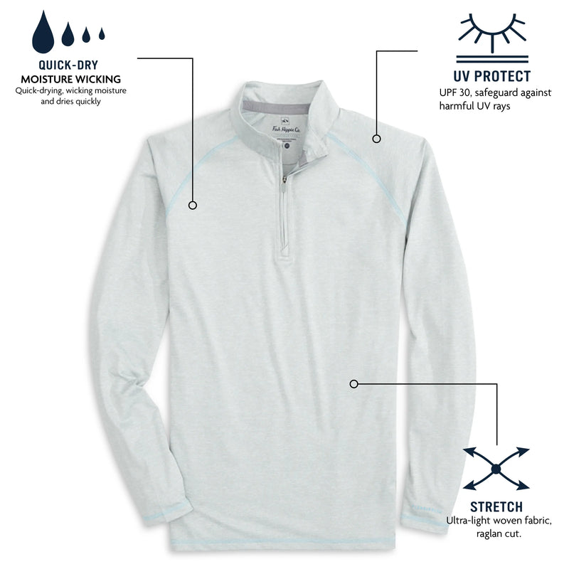 Heather Streak Boden 1/4 Zip Chrome
