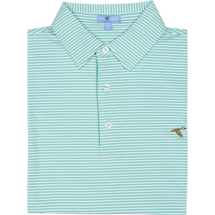 FERN CLUBHOUSE STRIPE PERFORMANCE POLO