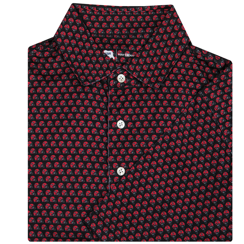 UGA Helmet Printed Polo BLACK