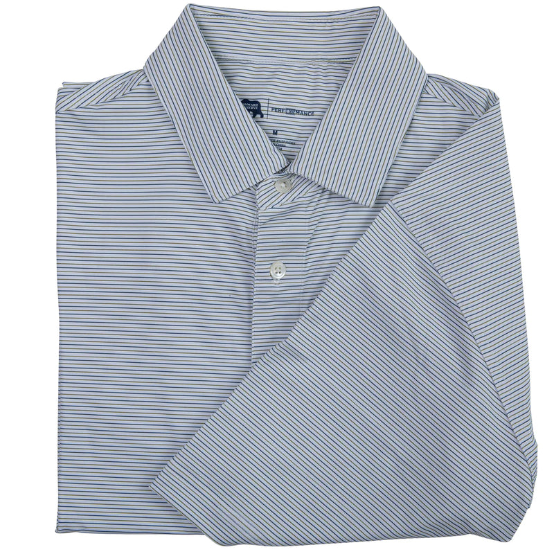 Tour Stripe Performance Polo - Olive Drab/Collegiate Blue