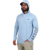 SAMURAI SUN PROTECTION HOODIE SHIRT MAGNUM BLUE HEATHER