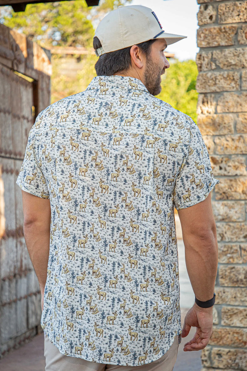 Performance Button Up - Deer Scenery