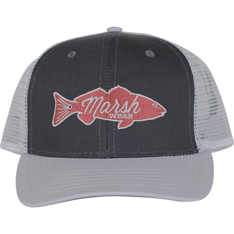RETRO REDFISH TRUCKER HAT CHARCOAL