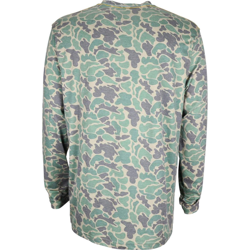 MALLARD PAMLICO LS PERFORMANCE SHIRT GREEN CAMO