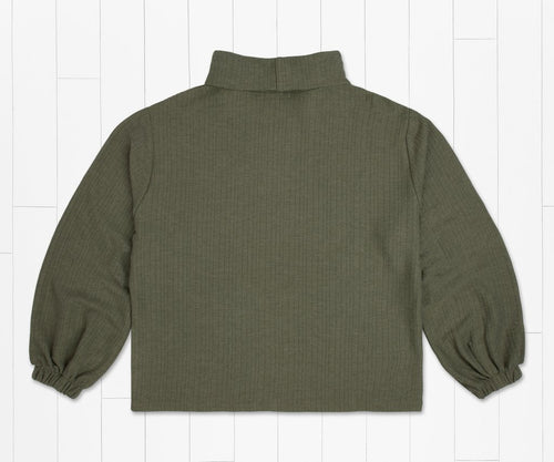 Carolina Cozy Knit Funnel Neck Sweater OLIVE