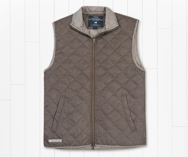 Newton Quilted Vest Stone Brown