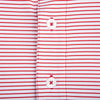 BIRDIE STRIPE STANDING BULLDOG POLO - WHITE/RED