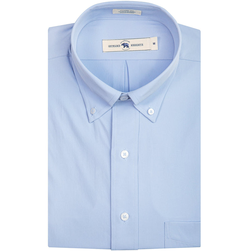 SOLID SKY BLUE CLASSIC FIT PERFORMANCE BUTTON DOWN