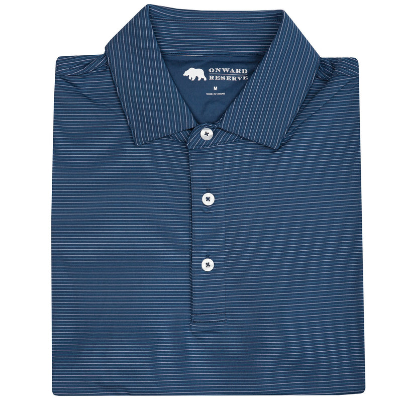 TOUR STRIPE PERFORMANCE POLO NAVY