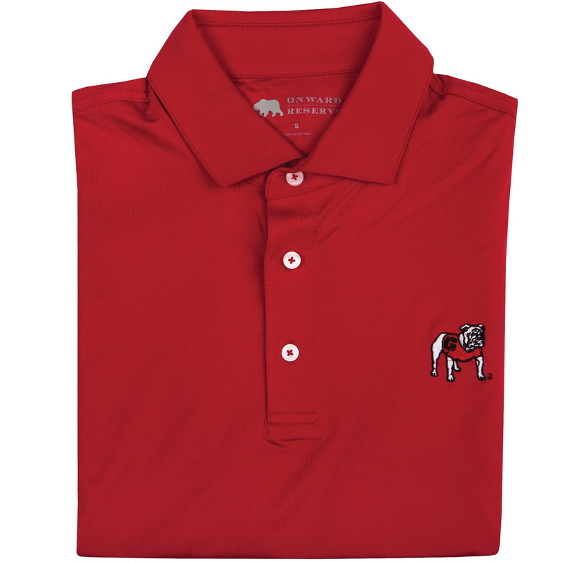 SOLID STANDING BULLDOG PERFORMANCE POLO RED