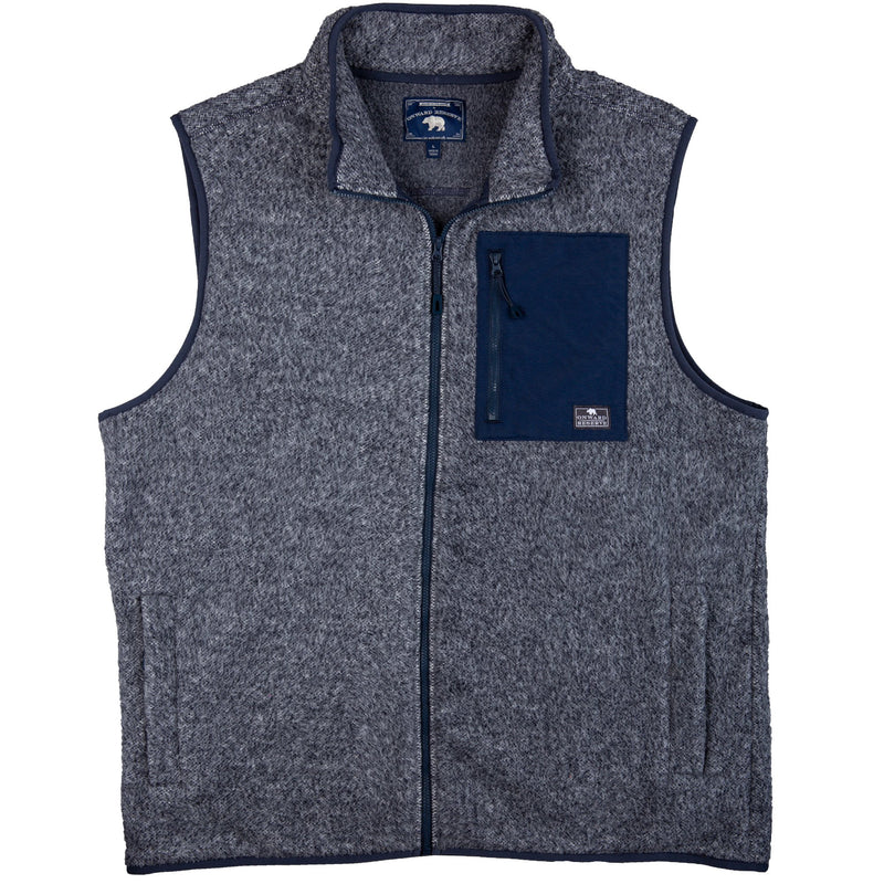 THE HEATHERED FLEECE VEST NAVY