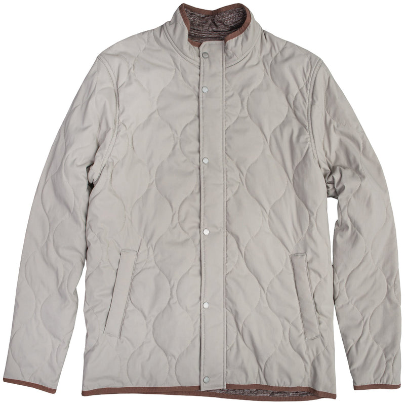 CANDLER QUILTED COAT WITH PRIMALOFT INSULATION PEBBLE GREY