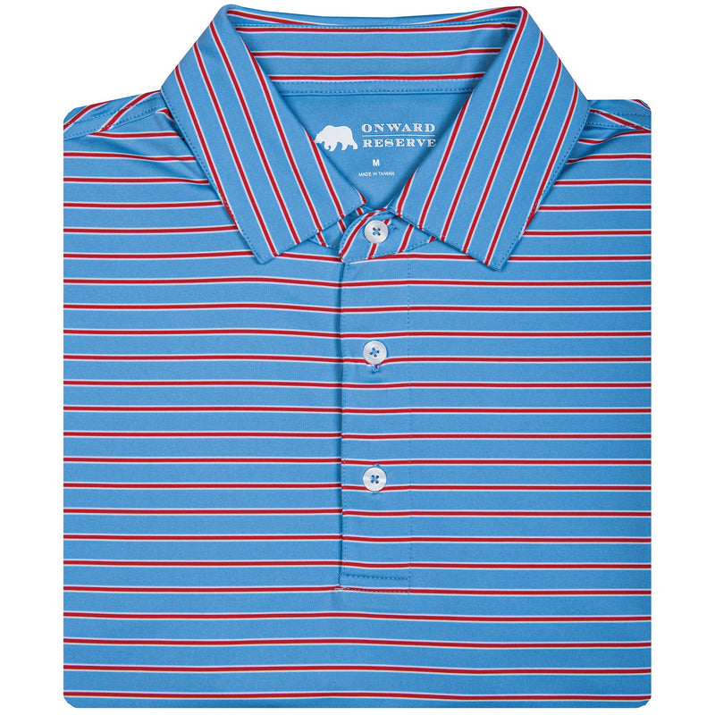EAGLE STRIPE PERFORMANCE POLO BLUE