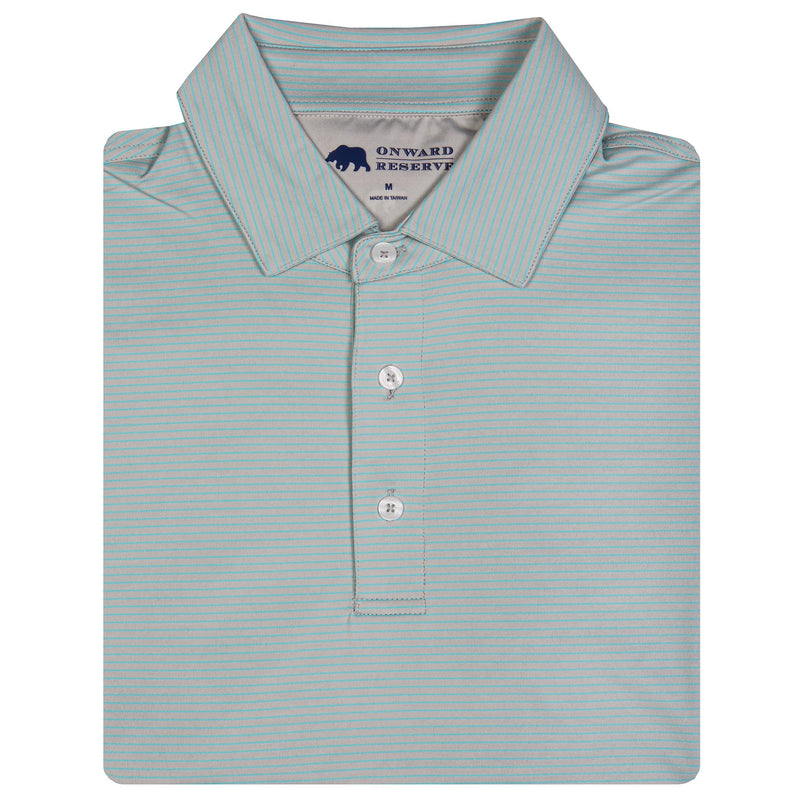 BIRDIE STRIPE PERFORMANCE POLO MIRAGE GREY