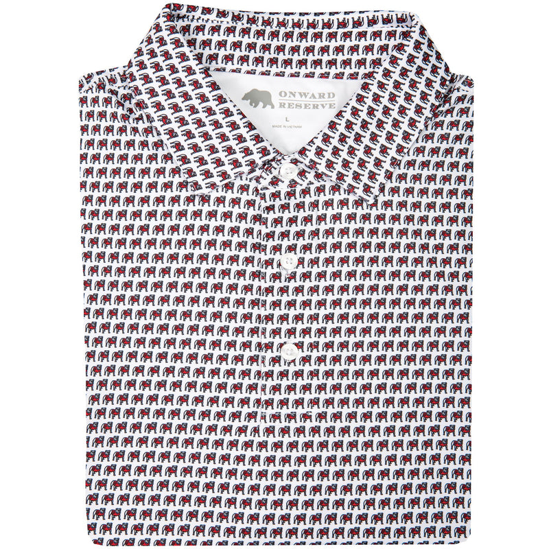 STANDING BULLDOG PRINTED POLO WHITE