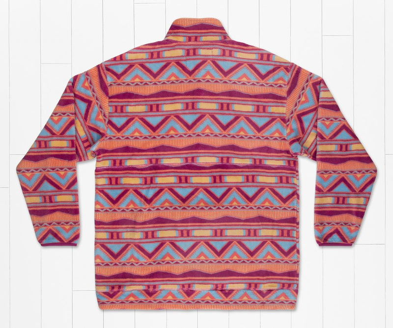 Santiago Fleece Pullover WINE & PEACH