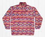 Santiago Fleece Pullover WINE & PEACH