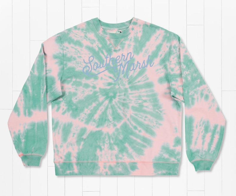 SEAWASH Tie Dye Sweatshirt Spiral Azalea Mint