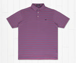 Bermuda Performance Polo - Naples Stripe BLUE & STRAWBERRY FIZZ