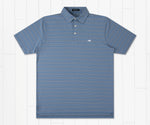 Bermuda Performance Polo - Naples Stripe SLATE & LIGHT BLUE