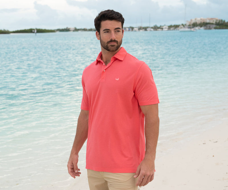 MarshLUX Mangrove Pique Polo CORAL