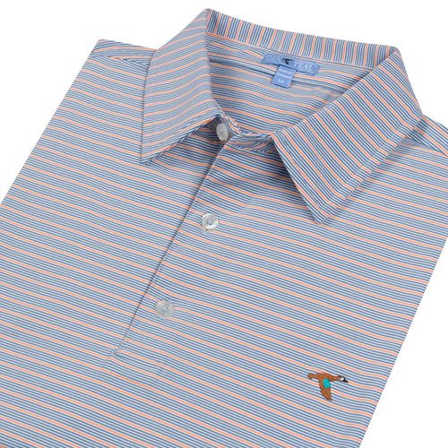 AZURE HAIRLINE STRIPE PERFORMANCE POLO