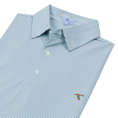 LAPIS HARBOR STRIPE PERFORMANCE POLO