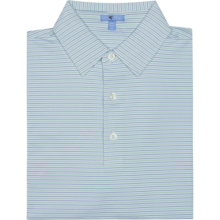 WAVES MILIEU STRIPE PERFORMANCE POLO