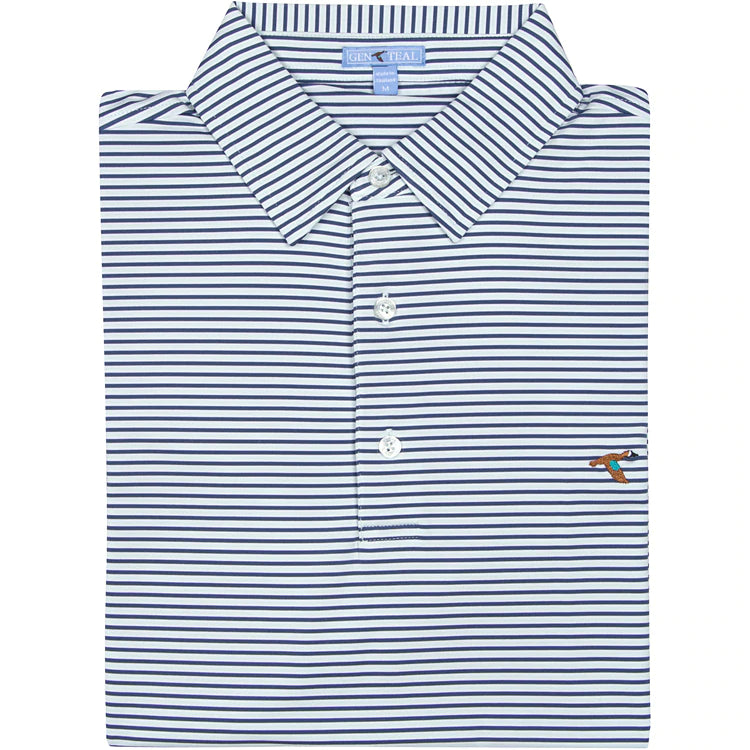 ULTRAMARINE FREEPORT STRIPE PERFORMANCE POLO