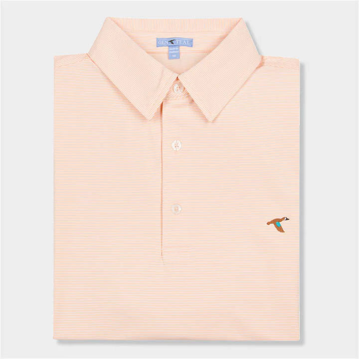 Apricot PINSTRIPE PERFORMANCE POLO