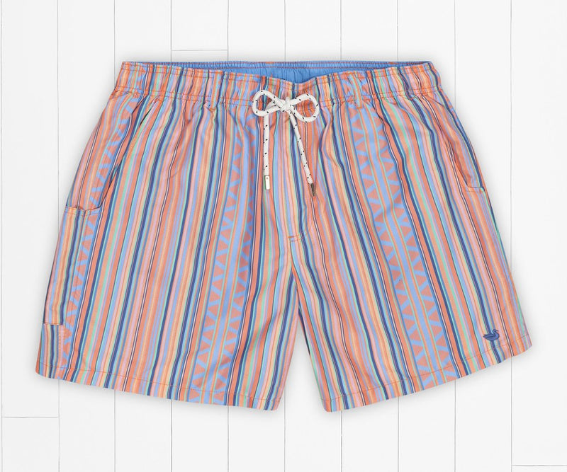 Dockside Swim Trunk - Pacific Stripe Peach & Lilac