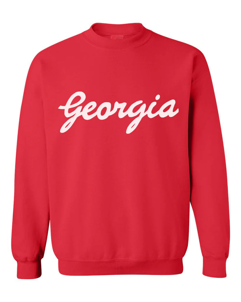 Georgia Script Sweatshirt - Red