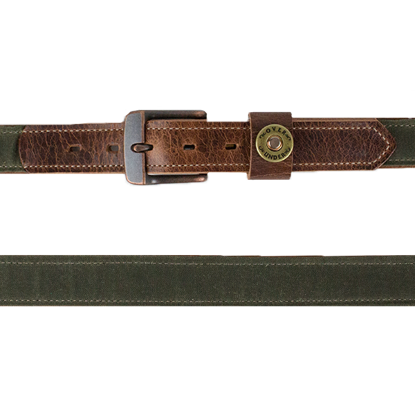 The Olive Waxed Canvas Belt