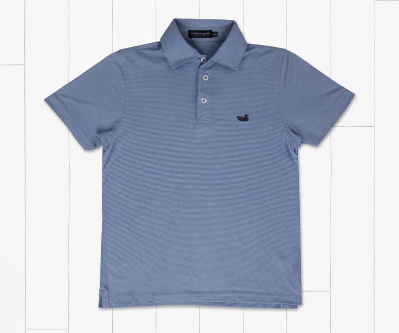 Youth Biscayne Heather Performance Polo ROYAL BLUE