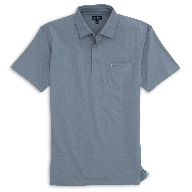 Barco Slub Polo Silver Blue