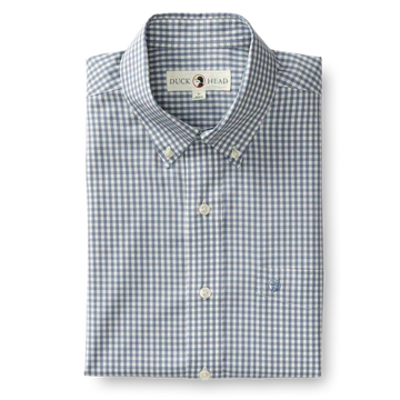 Performance Poplin Sport Shirt Walton Gingham Tempest Blue