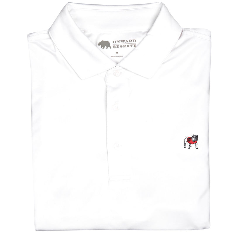 SOLID STANDING BULLDOG PERFORMANCE POLO / WHITE