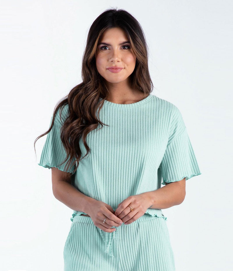 RIBBED SINCERELY SOFT LOUNGE TOP COOL MINT