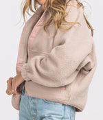 RETRO SNAP FLEECE JACKET TRUFFLE