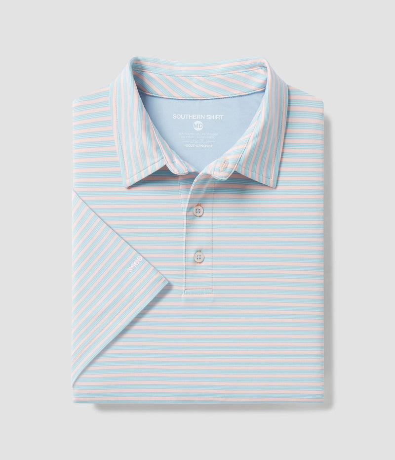 AUGUSTA STRIPE POLO PROMENADE BLUE