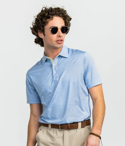 GRAYTON HEATHER POLO NIMBUS