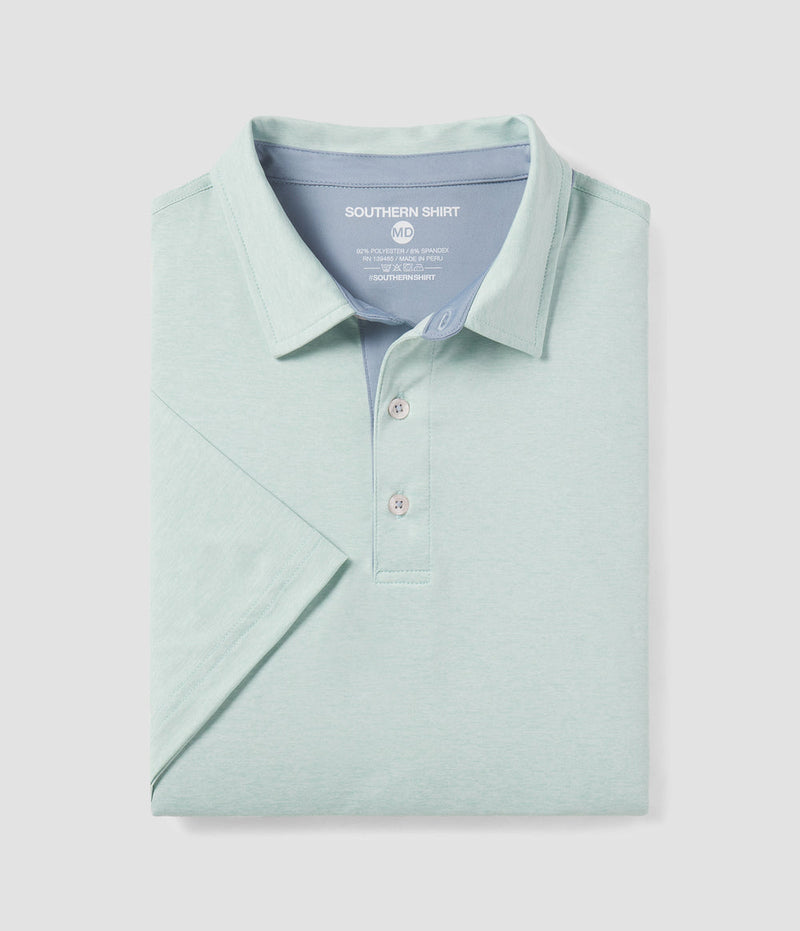 GRAYTON HEATHER POLO OCEAN SPRAY