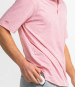 HEATHER MADISON STRIPE POLO FIRE CORAL