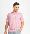 HEATHER MADISON STRIPE POLO FIRE CORAL